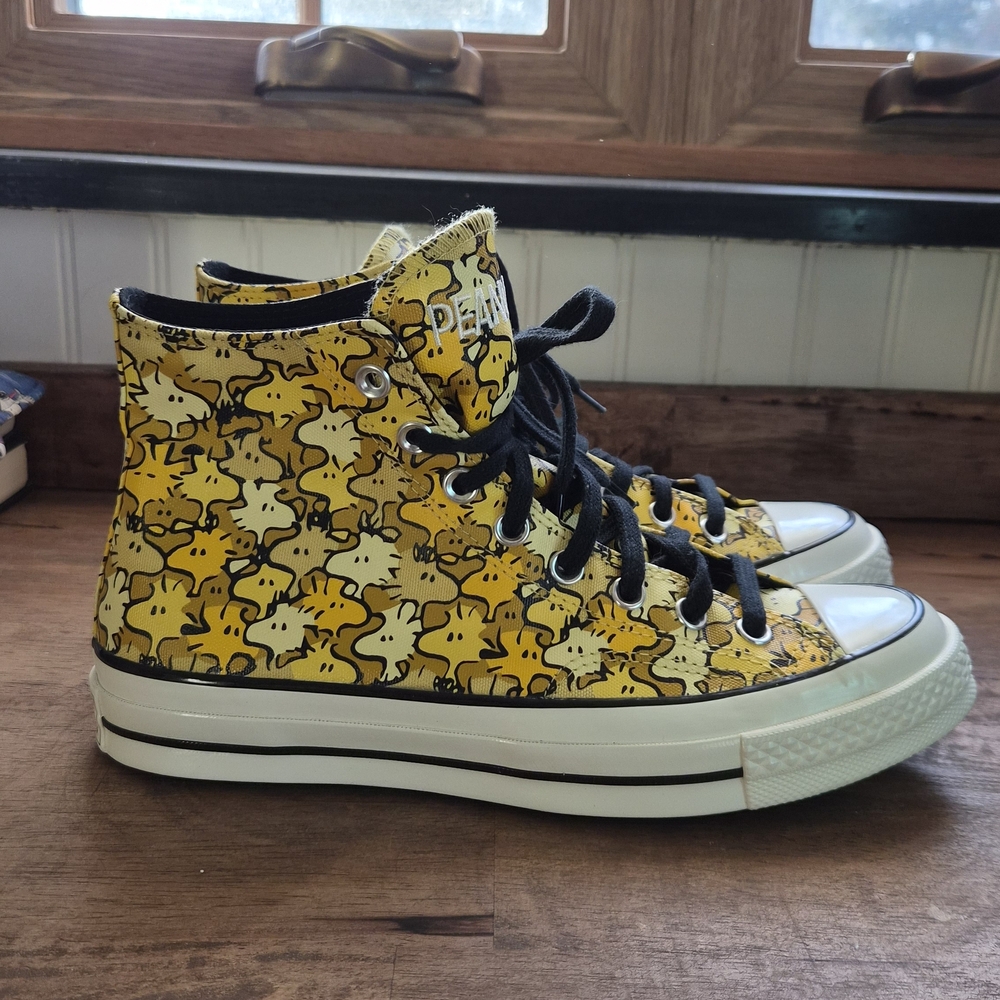 Yellow Snoopy High-Top Sneakers